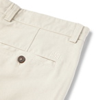 AMI - Tapered Cropped Cotton-Twill Trousers - Beige