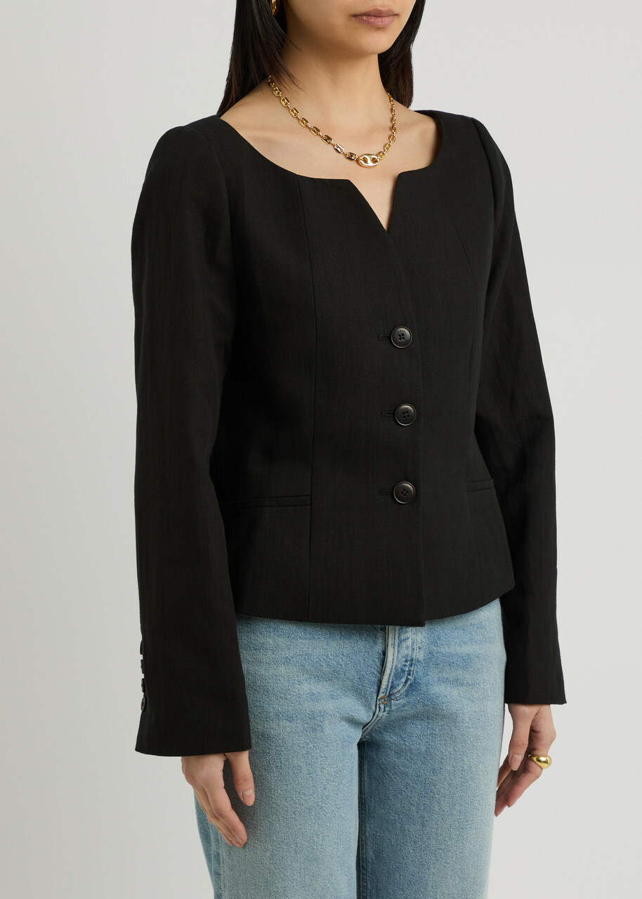 Skall Studio Athena Linen-blend Blazer Black