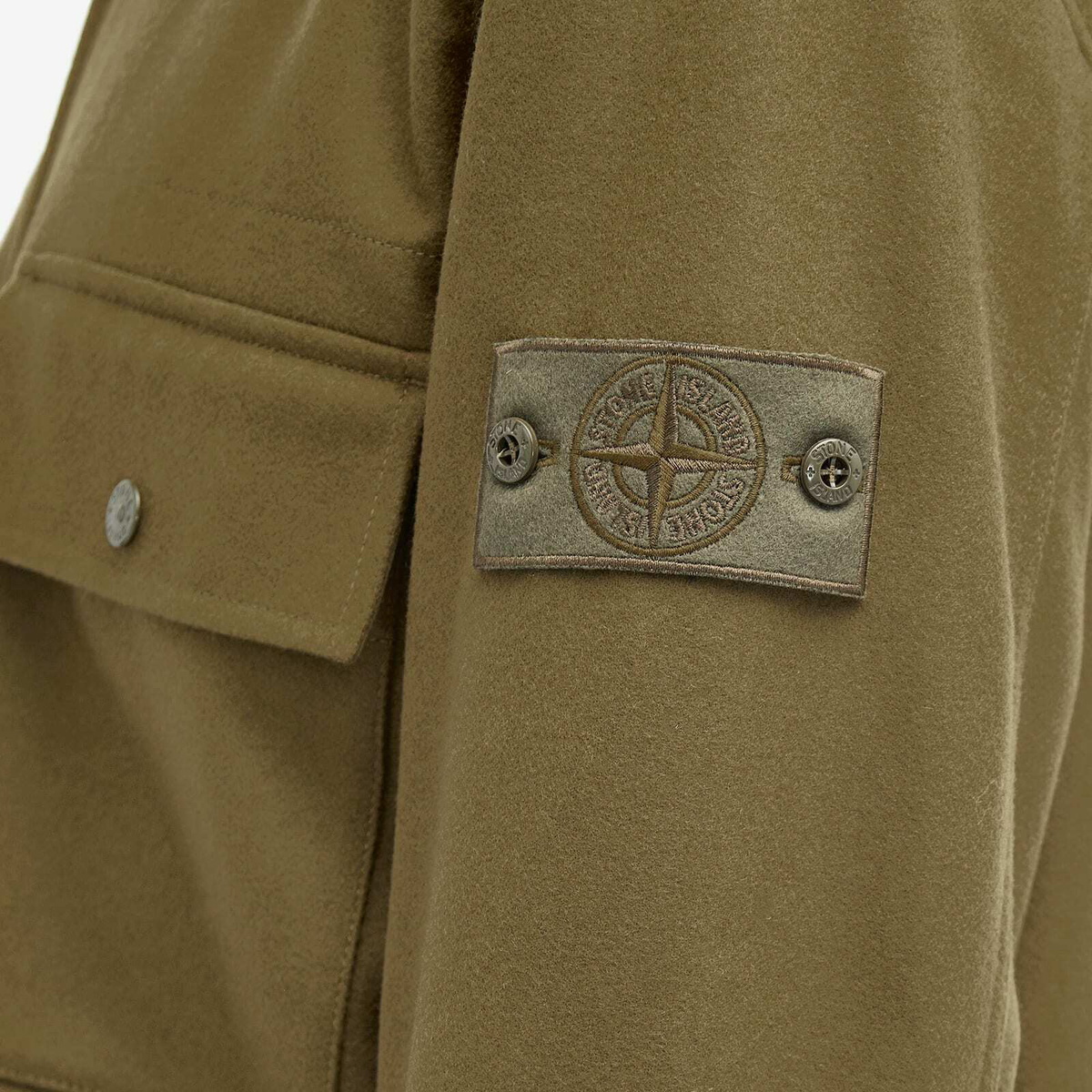 Stone Island Men's Ghost Overshirt in Military Green Stone Stone Island Men's Ghost Overshirt in Military Green Stone