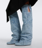 The Attico Leon denim knee-high boots