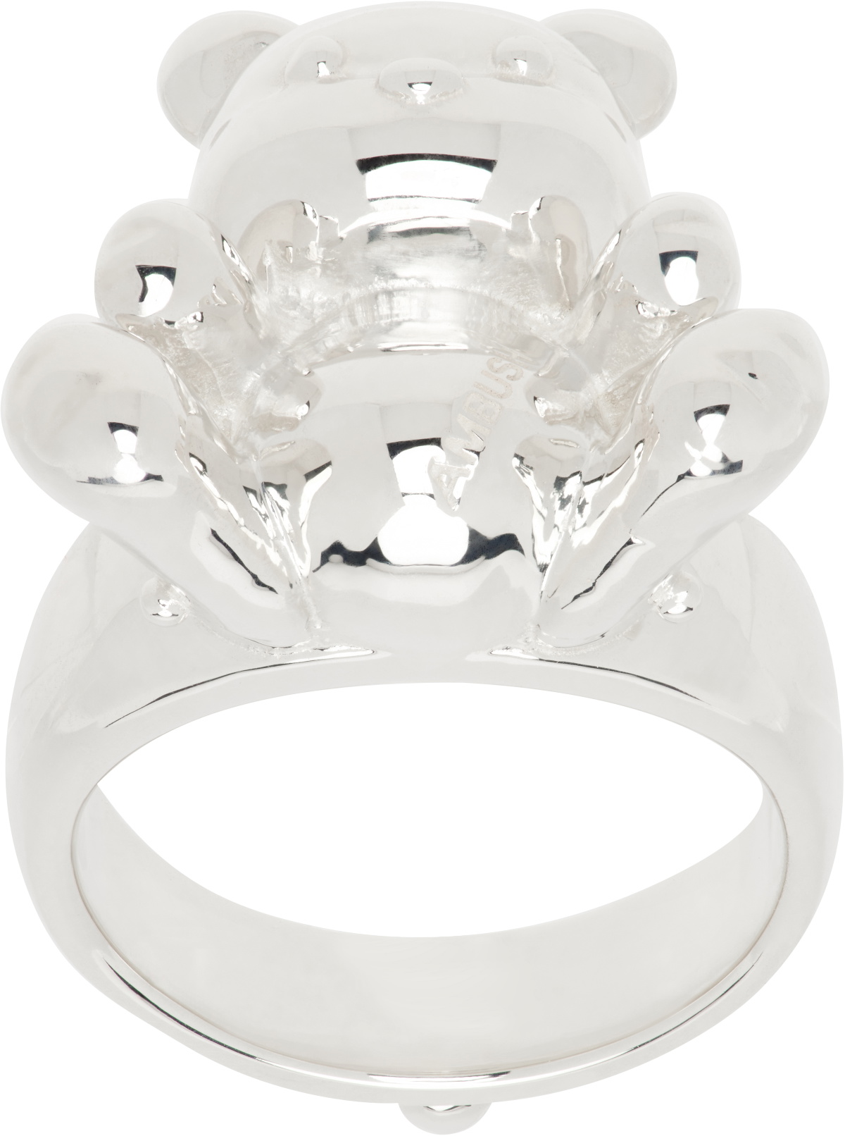 AMBUSH Silver Inflated Teddy Bear Ring