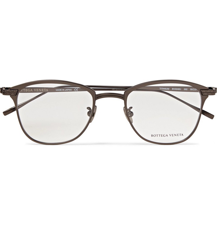 Photo: Bottega Veneta - D-Frame Titanium Optical Glasses - Gray