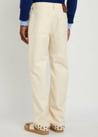 Valentino Garavani Stud-embellished Straight-leg Cotton Jeans Cream
