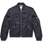 Valentino - Slim-Fit Shell-Jacquard Bomber Jacket - Men - Navy