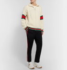 Gucci - Striped Cable-Knit Wool Zip-Through Jacket - Neutrals