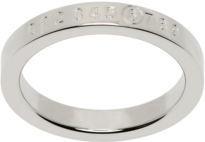 Photo: MM6 Maison Margiela Silver Numeric Minimal Signature Ring