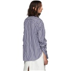 3.1 Phillip Lim Blue and White Gathered Sleeves Shirt