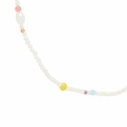 Anni Lu Women's Confetti Gem Necklace in White Shell 