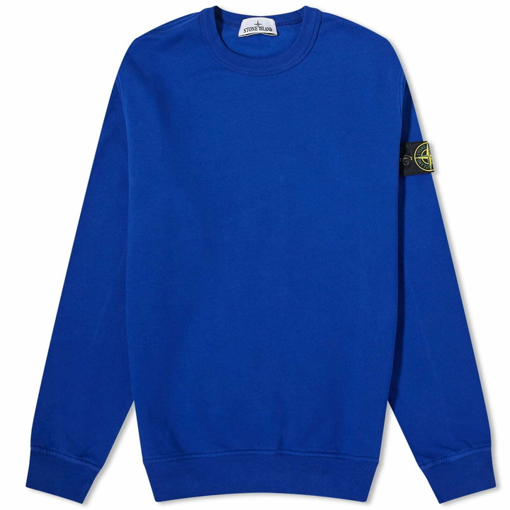 Photo: Stone Island Men's Garment Dyed Crew Sweat in Bright Blue