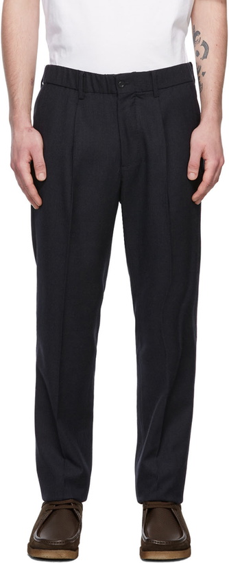 Photo: Ring Jacket Navy Wool Balloon Trousers