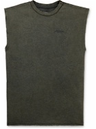 Liberal Youth Ministry - Dirty Punk Distressed Cotton-Blend Jersey Sleeveless Sweatshirt - Gray