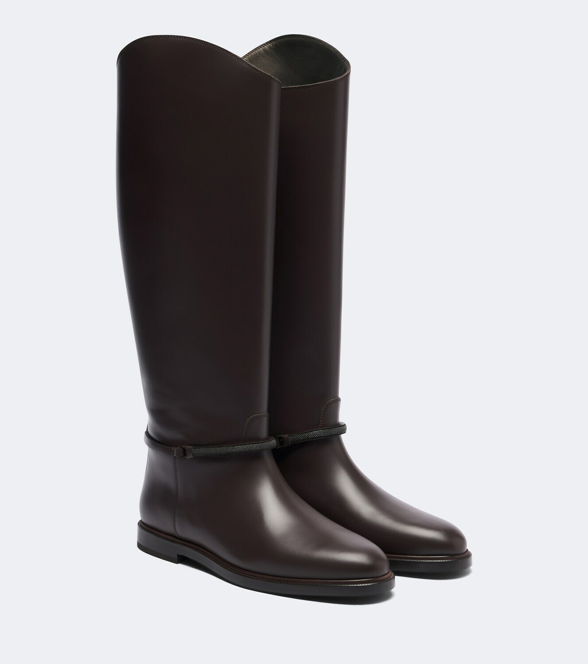 Brunello Cucinelli Monili leather knee-high boots