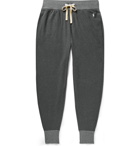 Polo Ralph Lauren - Tapered Logo-Embroidered Mélange Stretch-Cotton Jersey Sweatpants - Gray