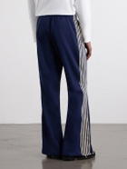 KAPITAL - Straight-Leg Striped Jersey Sweatpants - Blue