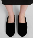 The Row Ponti velvet slip-on shoes
