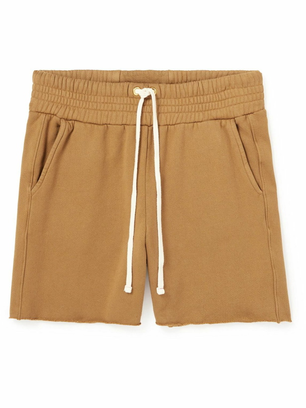 Photo: Les Tien - Garment-Dyed Fleece-Back Cotton-Jersey Drawstring Shorts - Brown