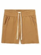 Les Tien - Garment-Dyed Fleece-Back Cotton-Jersey Drawstring Shorts - Brown