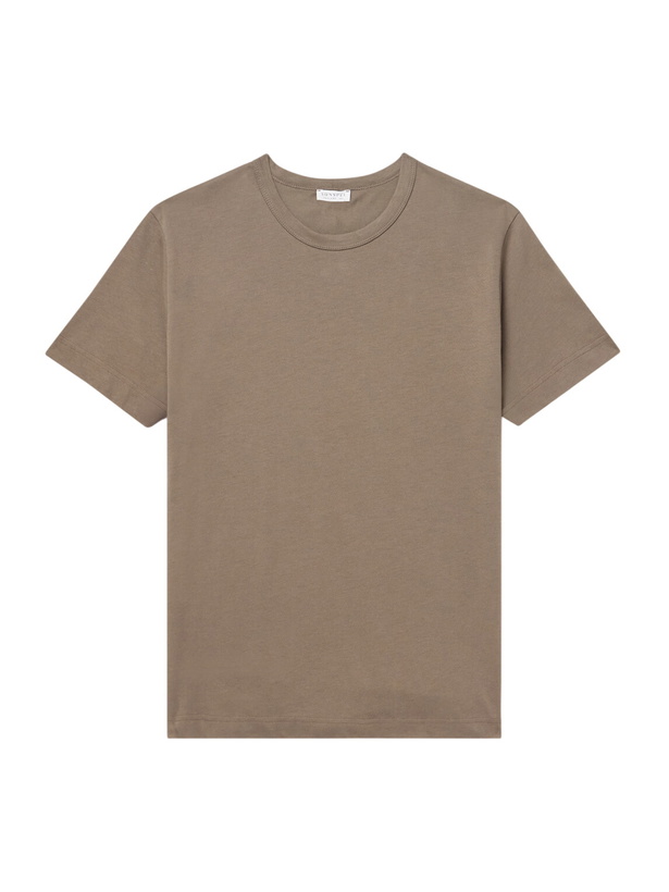 Photo: Sunspel - Supima Cotton-Jersey T-Shirt - Brown
