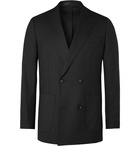 OFFICINE GÉNÉRALE - Leon Unstructured Double-Breasted Virgin Wool-Flannel Suit Jacket - Black