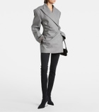 Balmain Draped virgin wool blazer dress