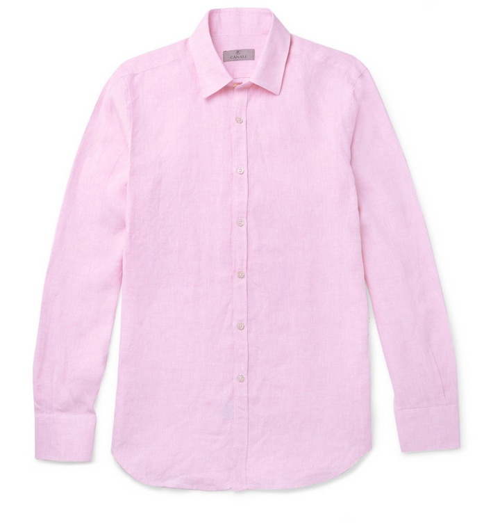 Photo: Canali - Linen Shirt - Men - Pink