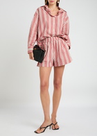 Faithfull The Brand Capri Striped Cotton-poplin Shirt Red And White