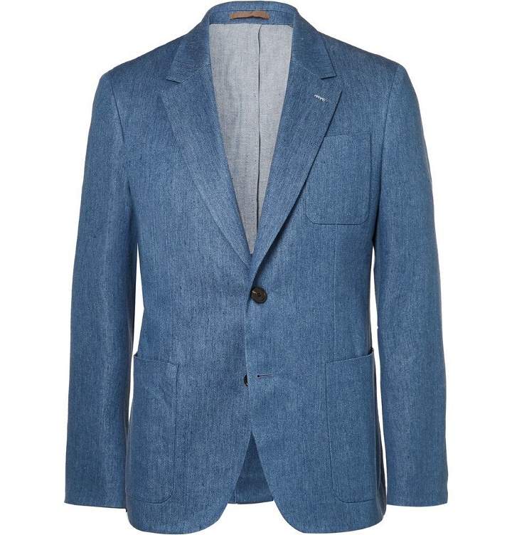 Photo: Berluti - Blue Stretch Cotton and Linen-Blend Blazer - Men - Blue