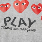 Comme des Garçons Play Men's Red Heart Zip Back Print Track Top in Grey