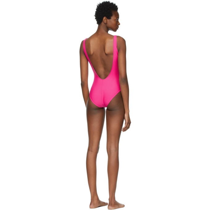 Moschino Pink Maxi Logo One-Piece Swimsuit Moschino