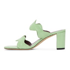 Staud Green Frankie Wavy Heeled Sandals