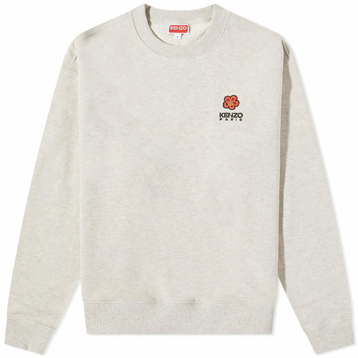 Photo: Kenzo Paris Men's Kenzo Crest Logo Crew Sweat in Pale Grey