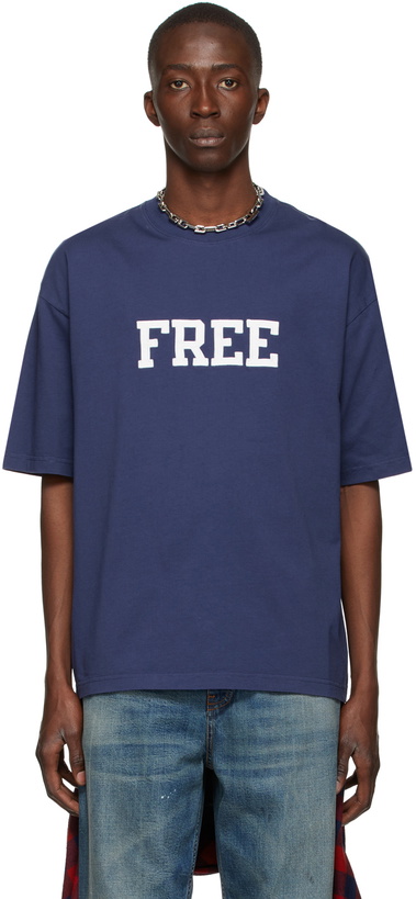 Photo: Balenciaga Blue 'Free' T-Shirt