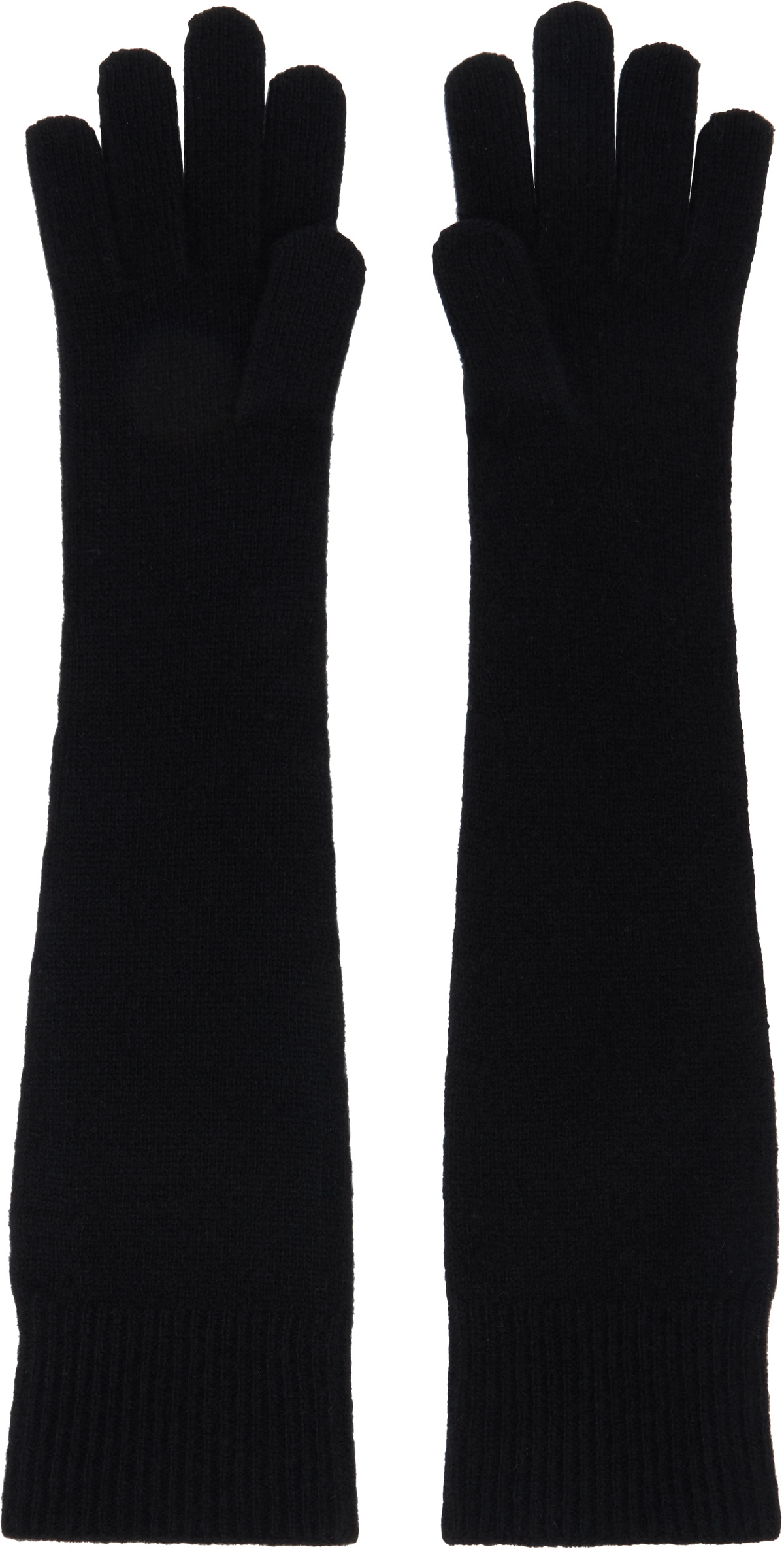 TOTEME Black Long Knit Gloves