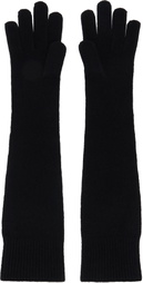 TOTEME Black Long Knit Gloves