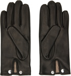 Ernest W. Baker Black Cashmere Lined Leather Gloves