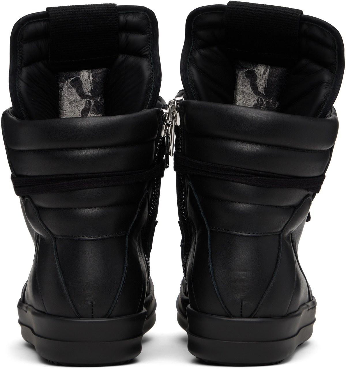 【正規品】Rick Owens ブラック Hollywood Geobasket スニーカー Rick Owens: Black & Off-White Hollywood Geobasket Sneakers