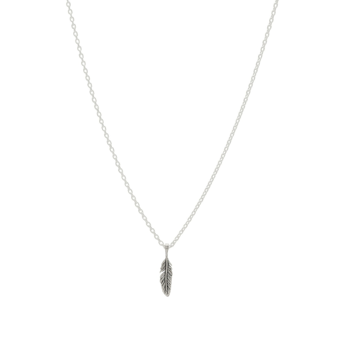 TwoJeys Feather Necklace in Silver 