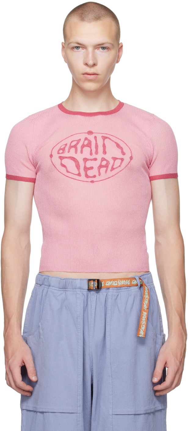 Brain Dead Pink Worldwide Threadbare T-Shirt Brain Dead