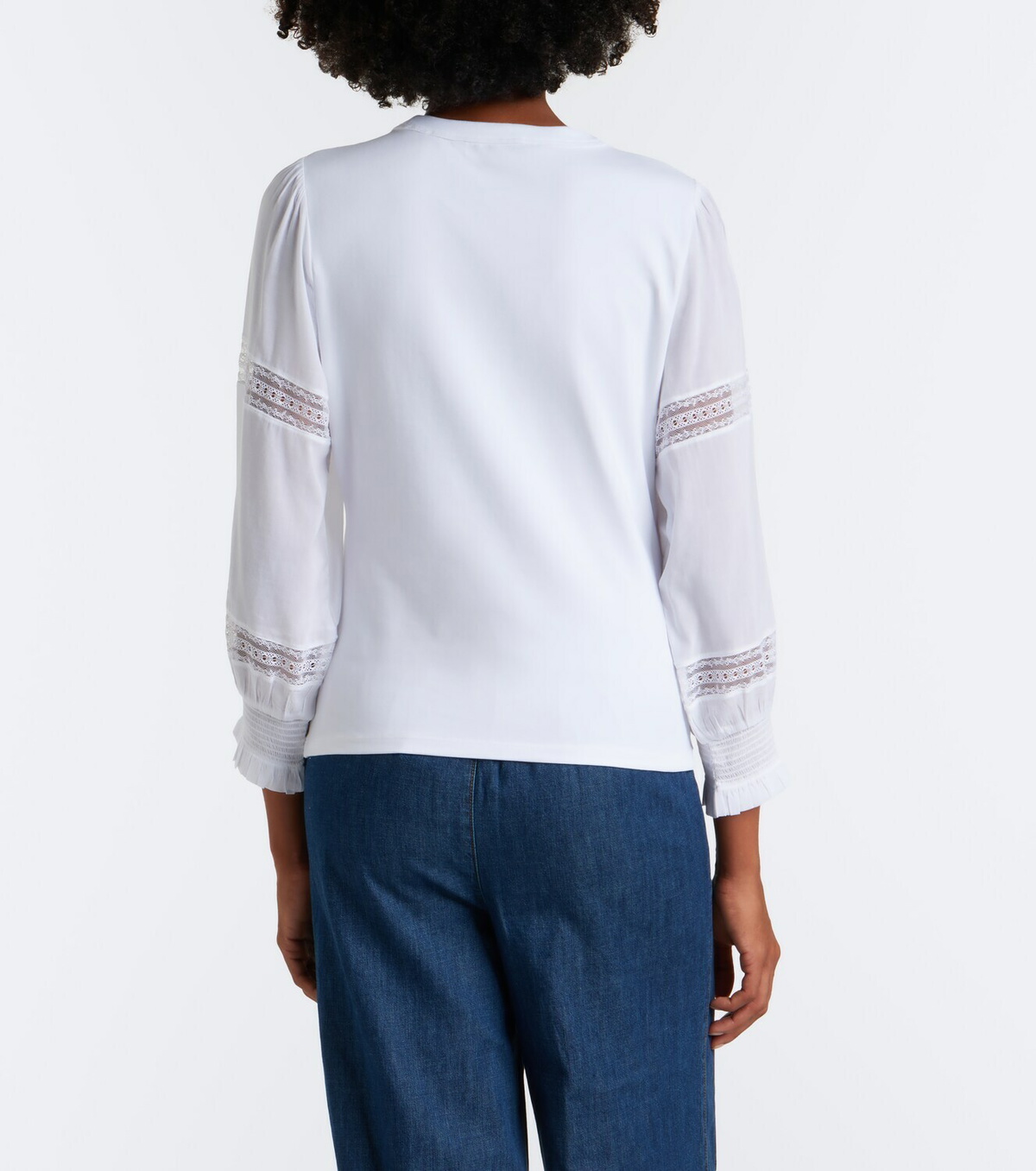 Veronica Beard Bellamie lace-trimmed cotton-blend top