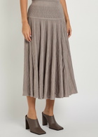 Alaïa Crinoline Ribbed Structured Wool-blend Midi Skirt Grey