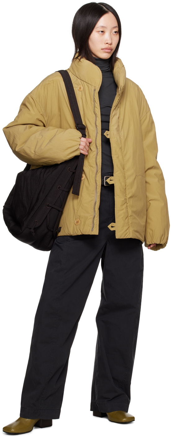 LEMAIRE Khaki Stand Collar Puffer Jacket Lemaire