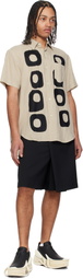 FUMITO GANRYU Beige Pattern Patchwork Linen Shirt