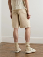 Off-White - Wave Off Straight-Leg Cotton-Canvas Shorts - Neutrals