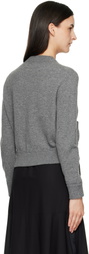 sacai Gray Wool Knit Cardigan