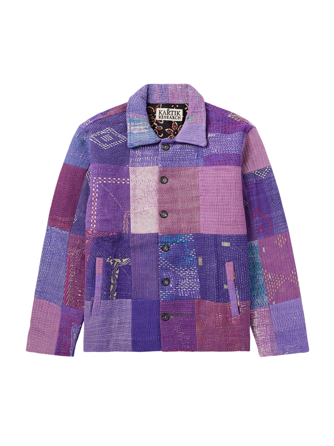Kartik Research - Patchworked Kantha Cotton Jacket - Purple Kartik