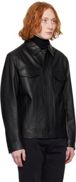 BOSS Black Sheepskin Leather Jacket