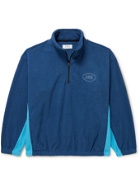 7 DAYS ACTIVE - Logo-Embroidered Colour-Block Fleece Sweatshirt - Blue