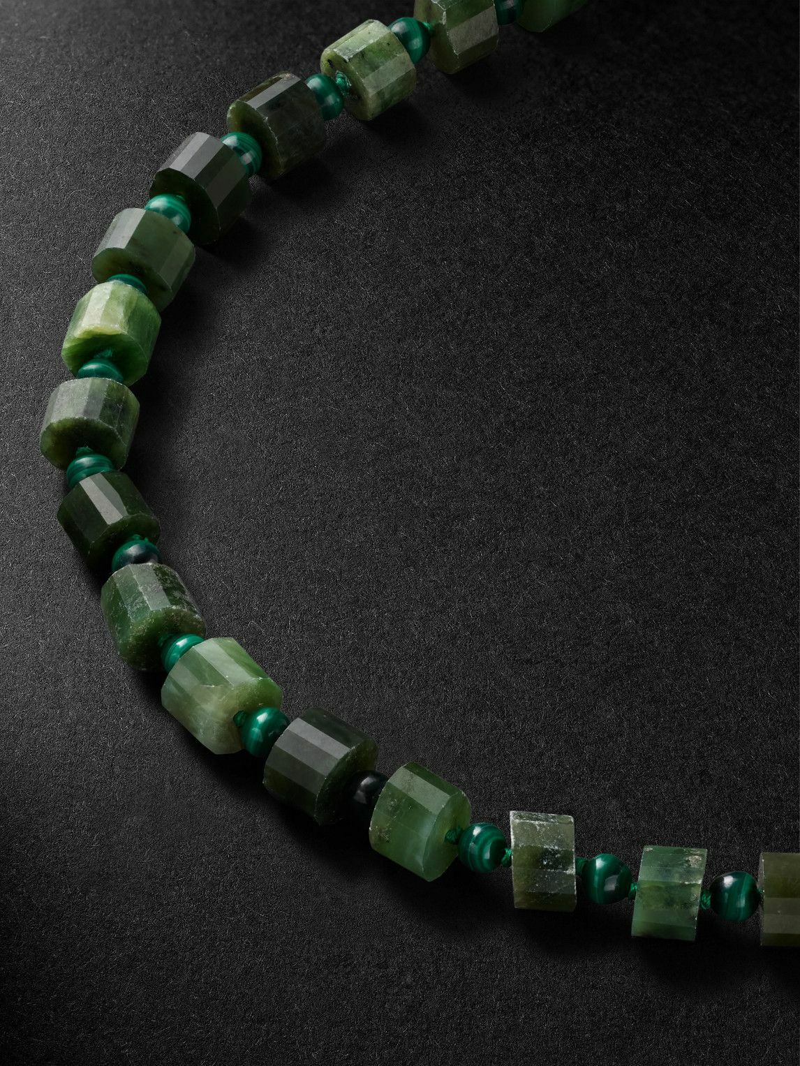 JIA JIA - Oracle 14-Karat Gold, Malachite and Jade Beaded Necklace