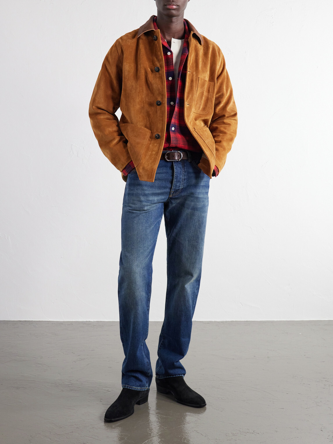 Fortela - Baker Camp-Collar Checked Cotton Shirt - Red