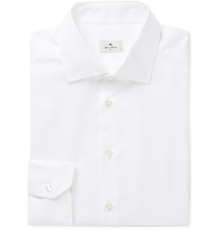 Photo: ETRO - Slim-Fit Cotton-Jacquard Shirt - White